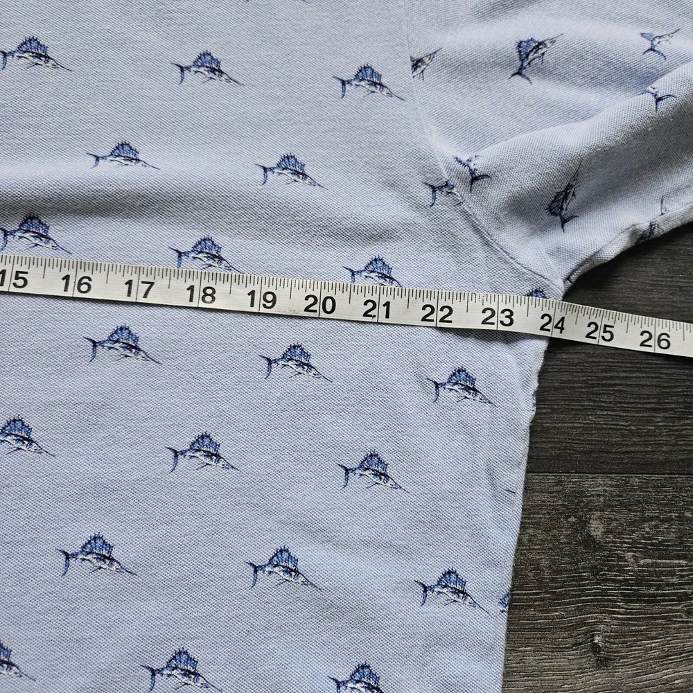 VTG Polo Golf Ralph Lauren Shirt Mens XL Blue Sailfish All Over Print Marina